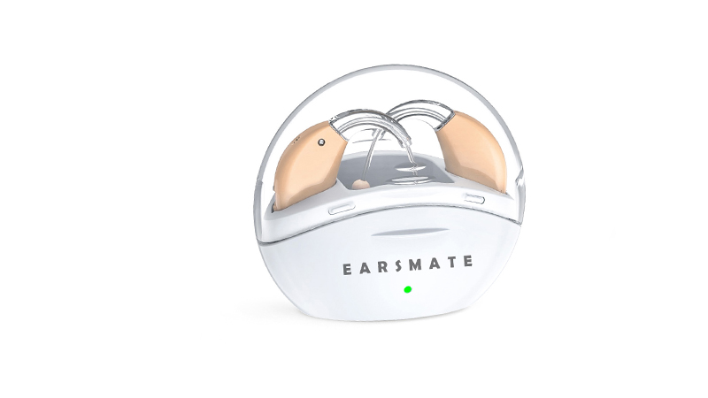 Rechargeable Hearing Aid Sound Amplifier with Charging Dock